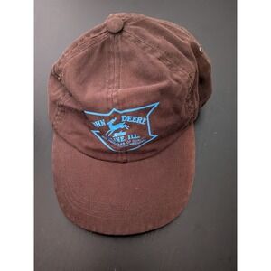 John Deere Moline Illinois‎ Hat Brown Blue Logo OSFM Baseball cap